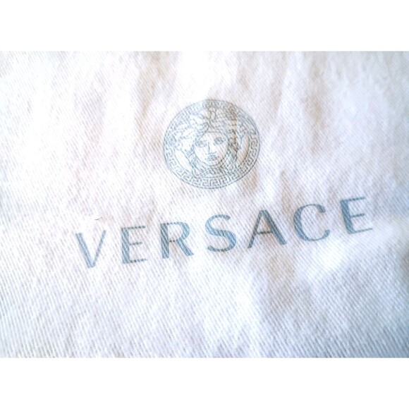 VERSACE Authentic Drawstring Dust Bag Shoes Purse Handbag | White 14”x 13" - Picture 2 of 4
